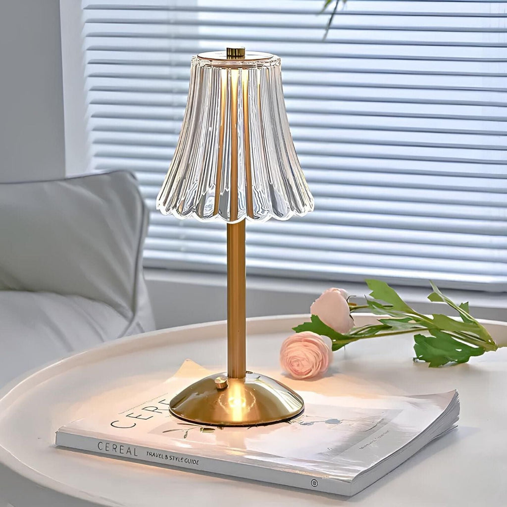 Lampa stołowa dekoracyjna LED złoty elegancki design