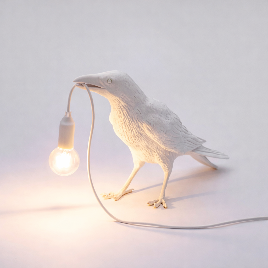 Lampa stołowa dekoracyjna kruk led