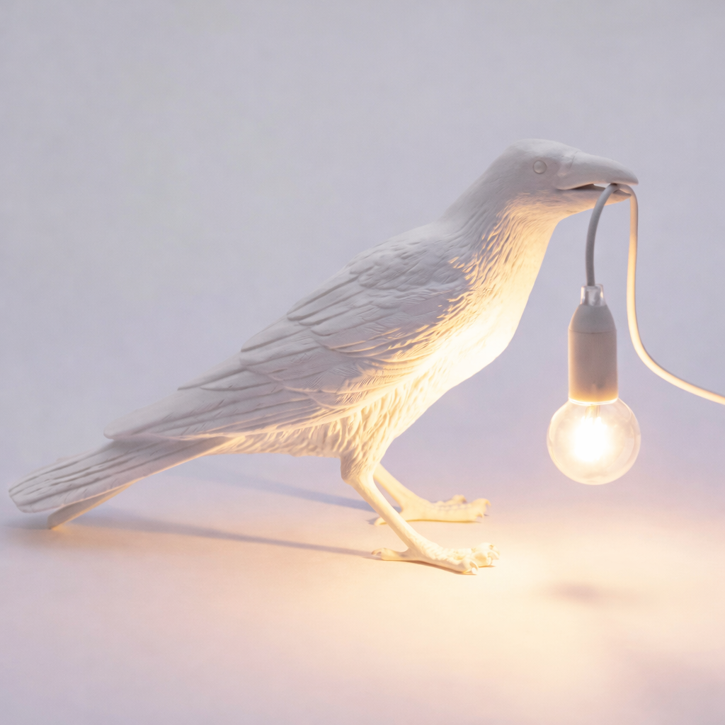 Lampa stołowa dekoracyjna kruk led