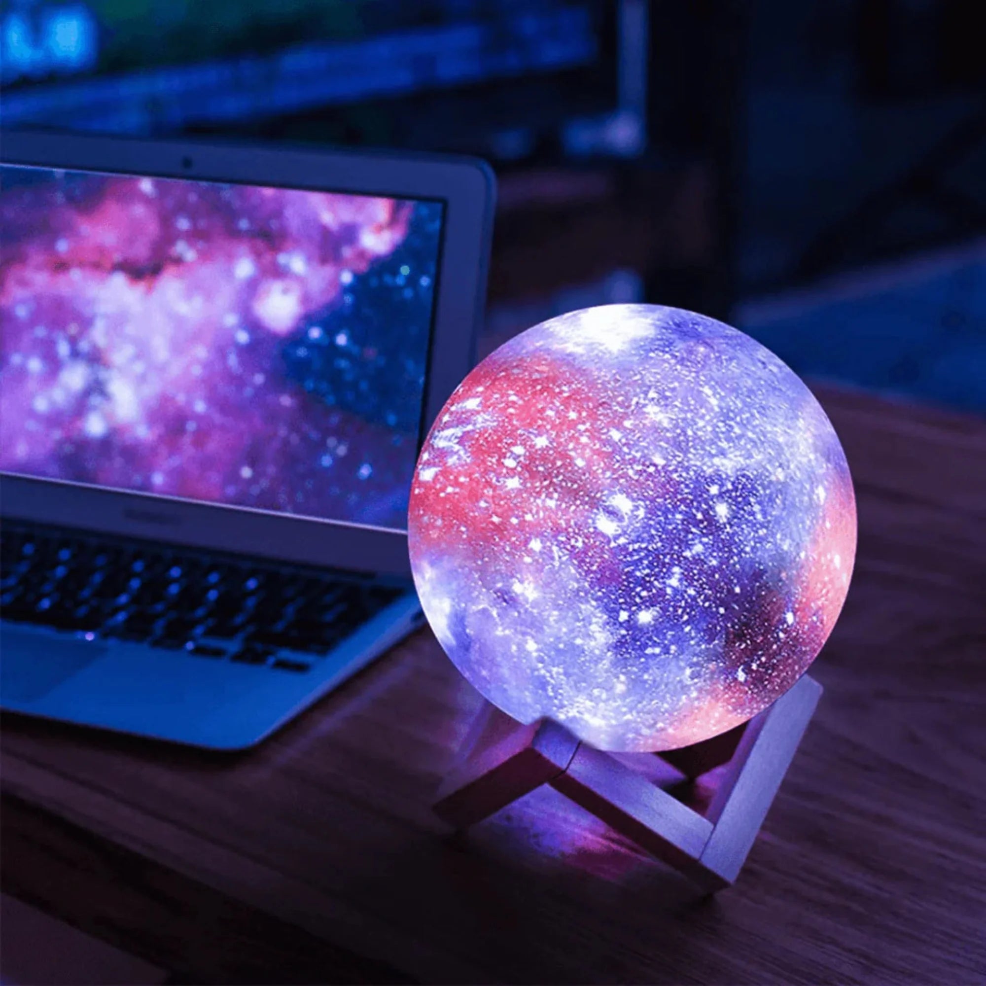 Galaxy moon decorative USB table lamp