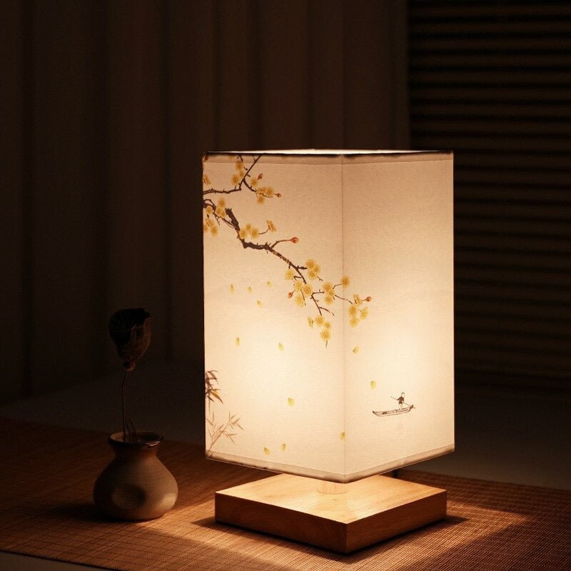 Lampa stołowa japandi nowoczesna minimalistyczna