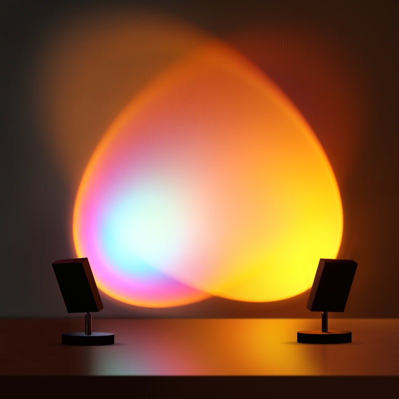 Lampa stołowa nowoczesna czarna sunset USB