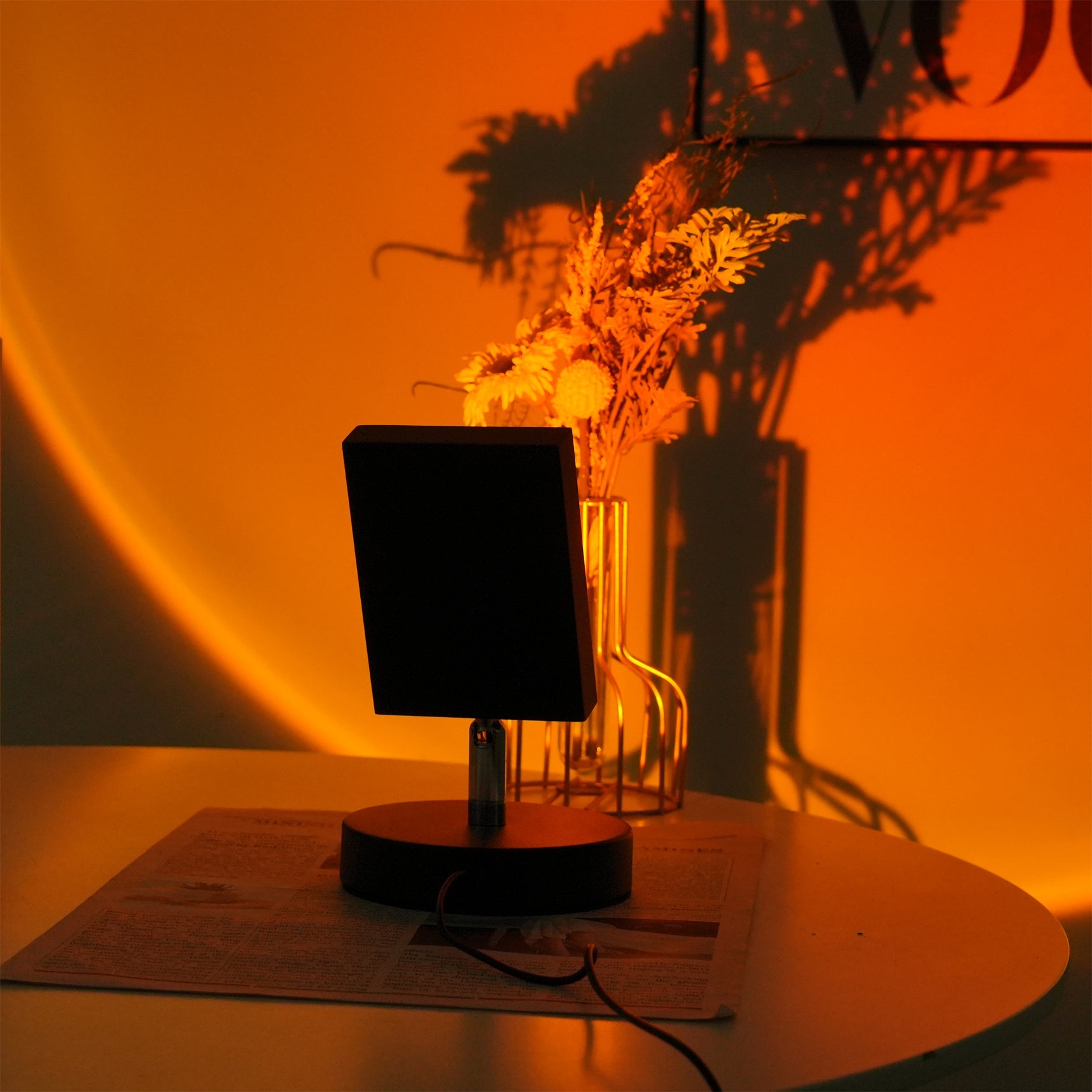 Lampa stołowa nowoczesna czarna sunset USB