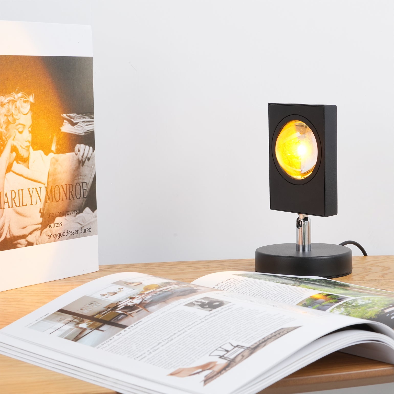Lampa stołowa nowoczesna czarna sunset USB