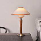Modern Wooden LED Table Lamp with Fabric Shade