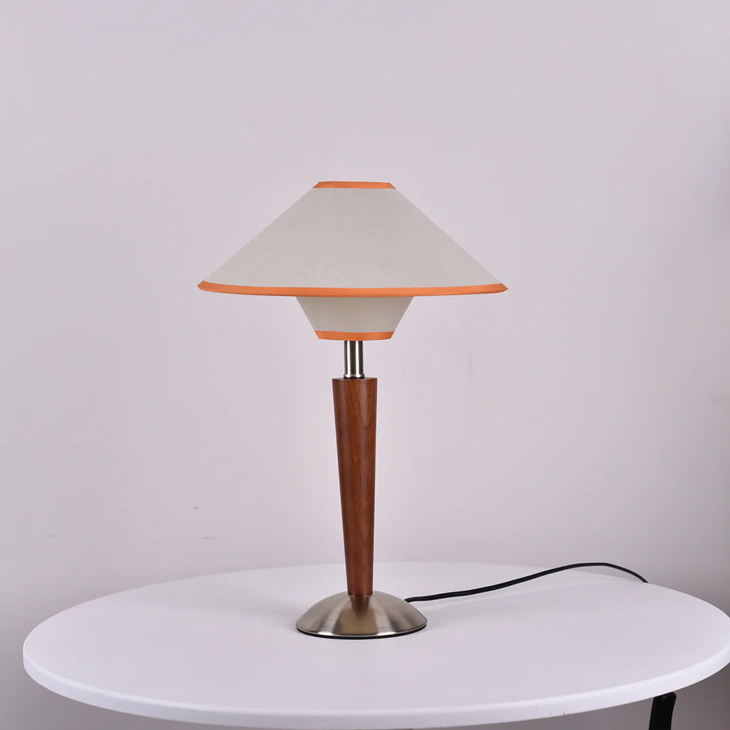 Modern Wooden LED Table Lamp with Fabric Shade