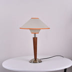Modern Wooden LED Table Lamp with Fabric Shade