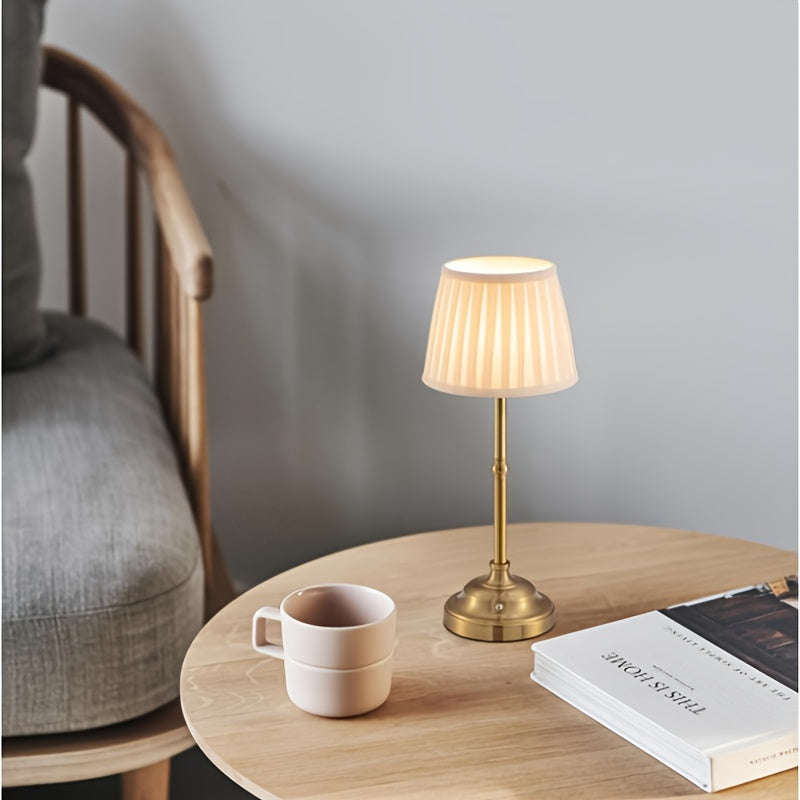 Lampa stołowa nowoczesny plisowany abażur