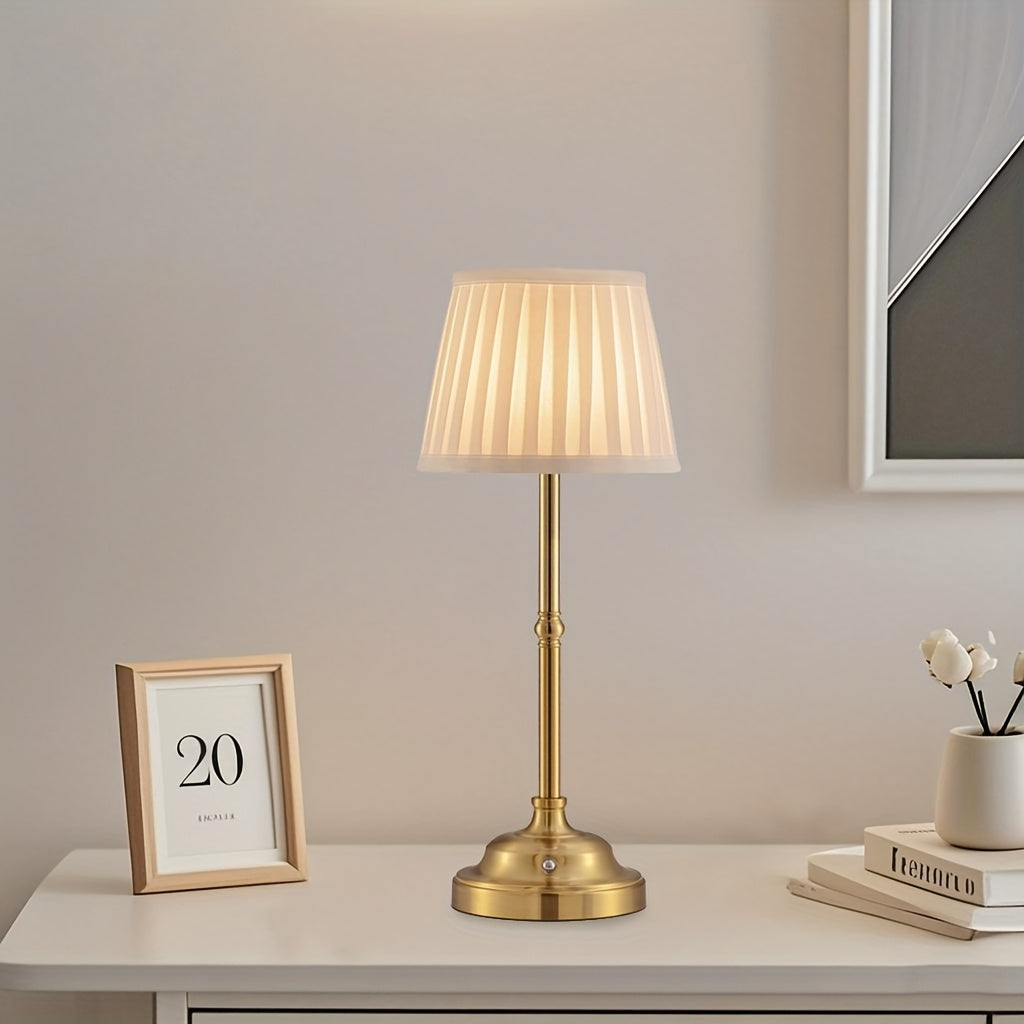 Lampa stołowa nowoczesny plisowany abażur