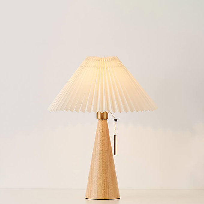 Lampa stołowa plisowany klosz dekoracyjna