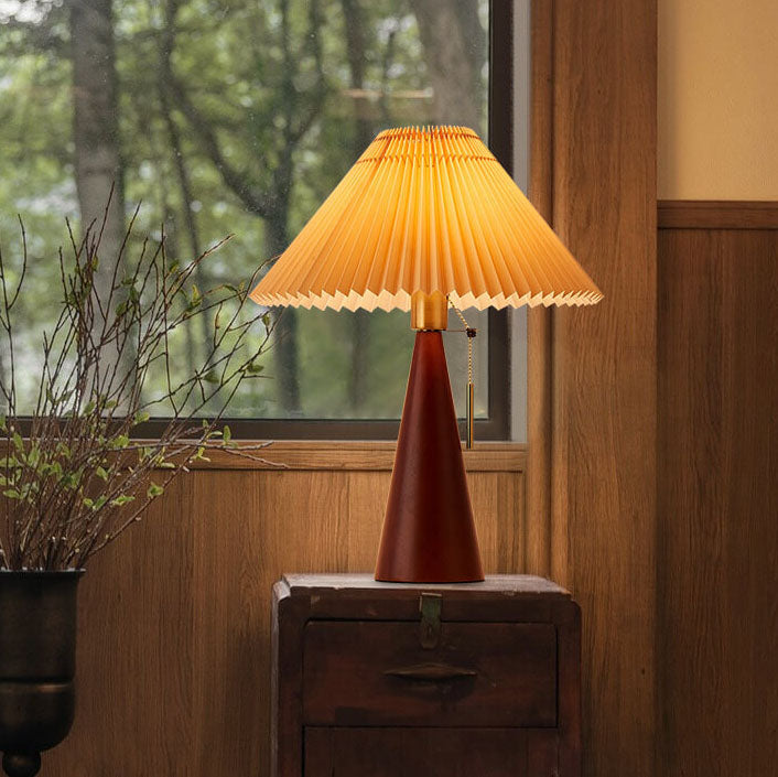 Lampa stołowa plisowany klosz dekoracyjna