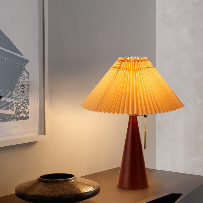 Lampa stołowa plisowany klosz dekoracyjna