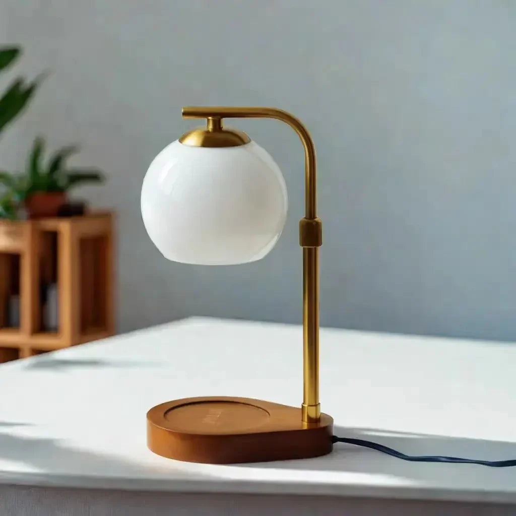 Lampa stołowa vintage podgrzewacz świec