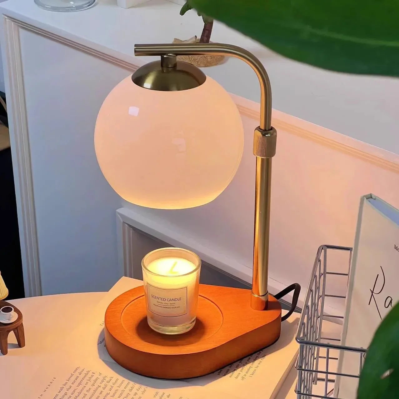 Lampa stołowa vintage podgrzewacz świec