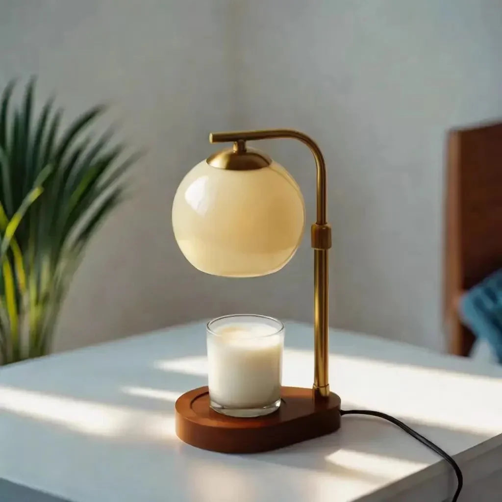 Lampa stołowa vintage podgrzewacz świec