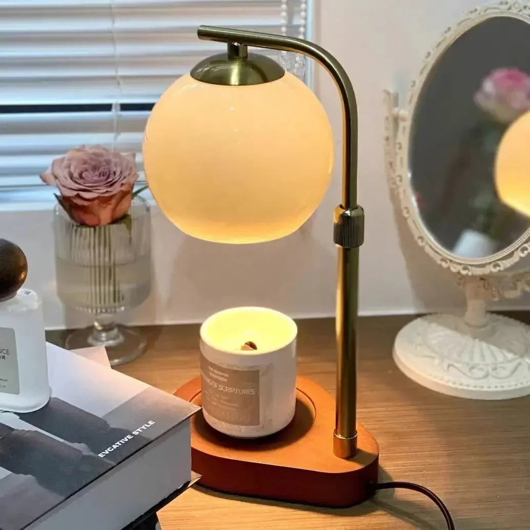 Lampa stołowa vintage podgrzewacz świec