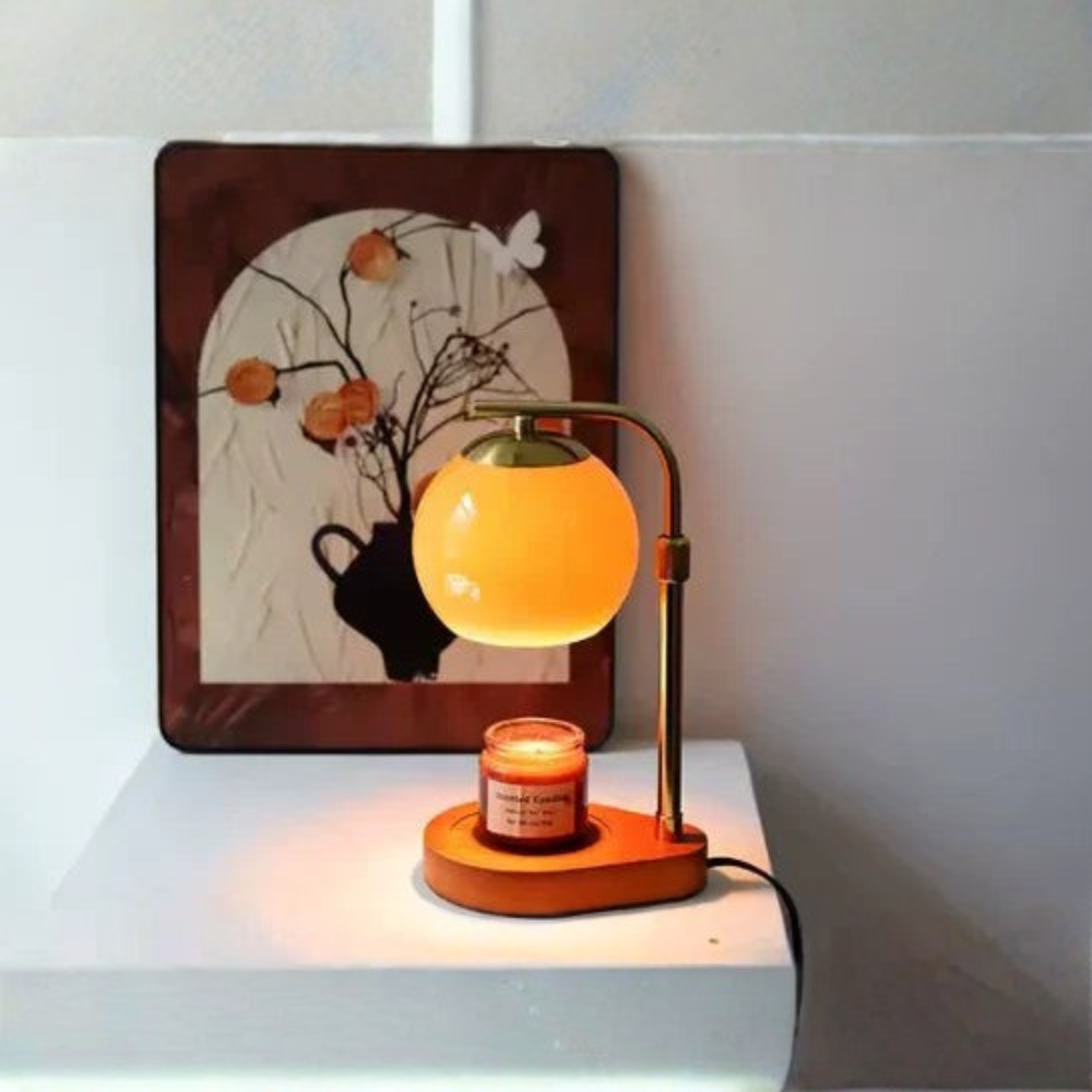 Lampa stołowa vintage podgrzewacz świec