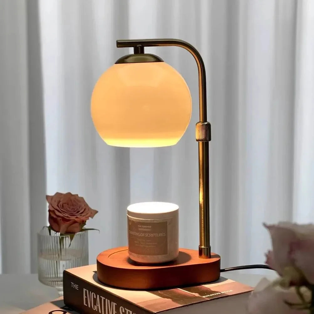 Lampa stołowa vintage podgrzewacz świec