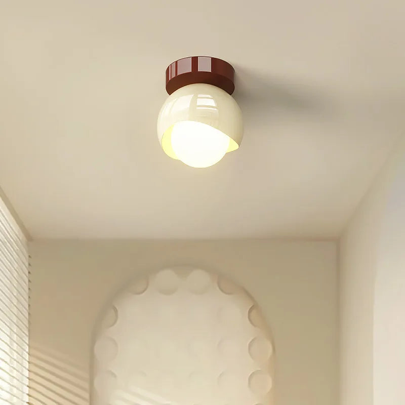 Lampa sufitowa LED retro kula natynkowa