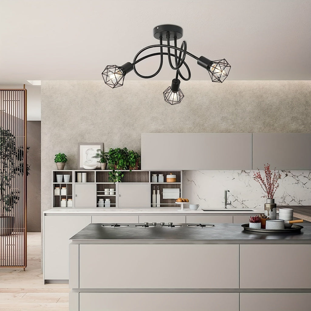 Lampa sufitowa industrialna 3 światła klatkowa