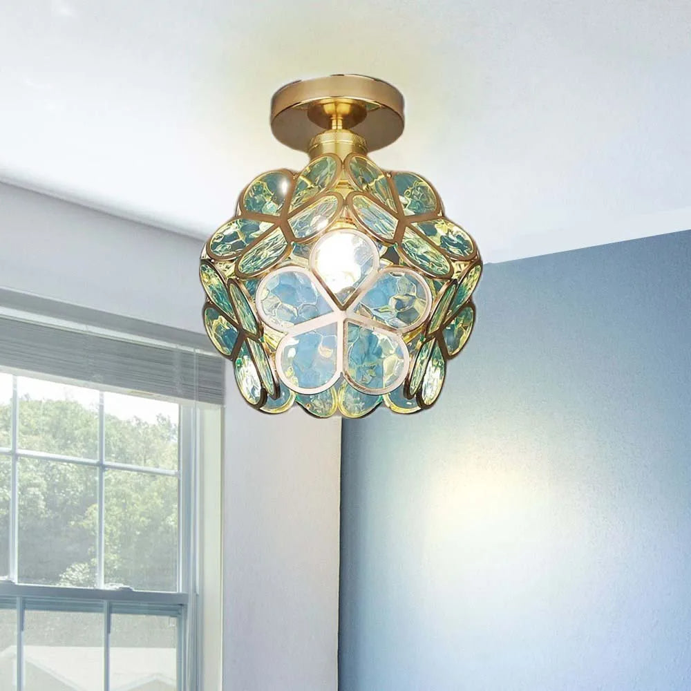 Lampa sufitowa kwiatowa dekoracyjna kryształowa nowoczesna
