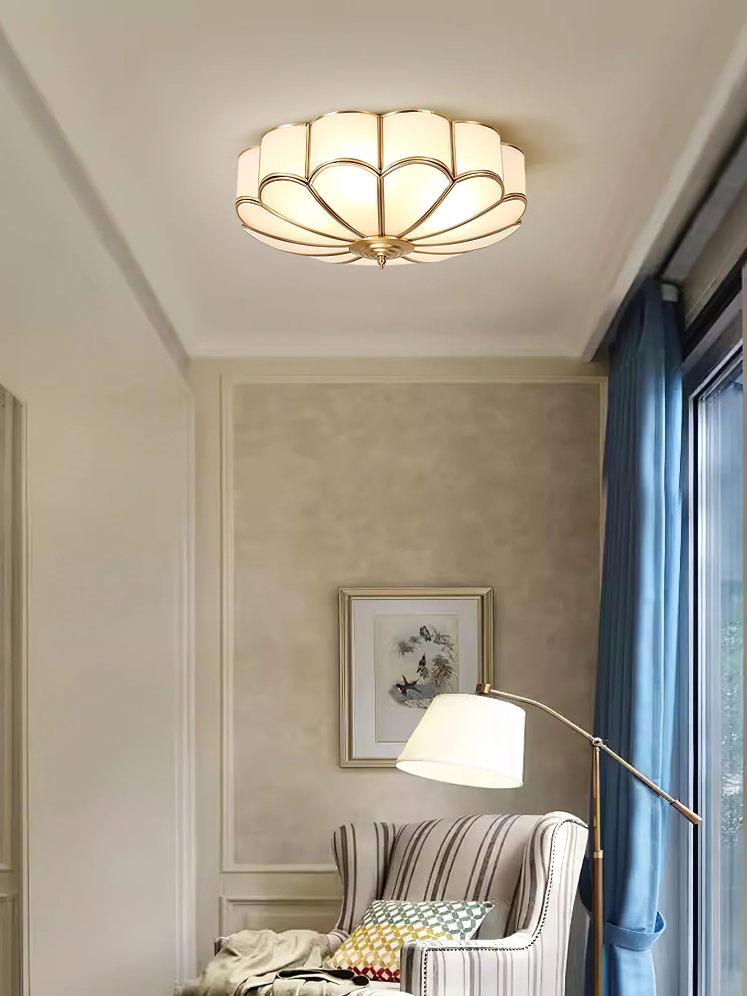 Lampa sufitowa kwiatowa nowoczesna led biała