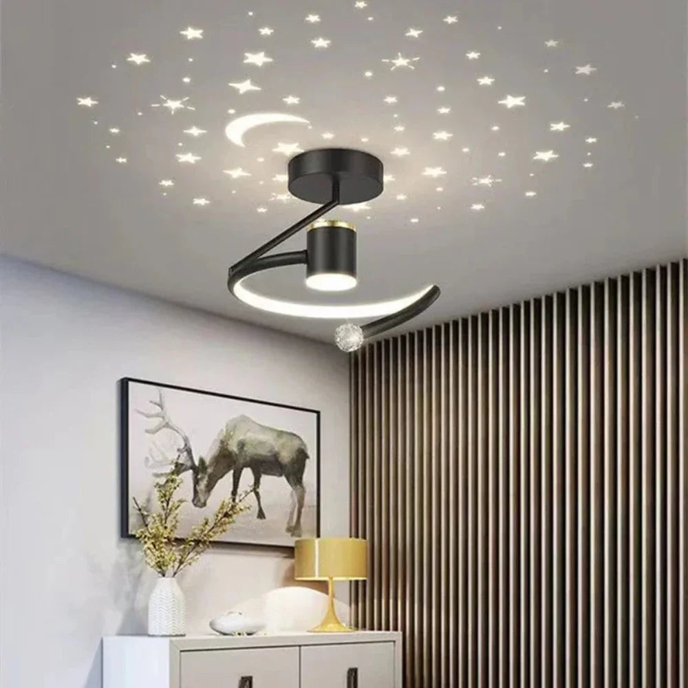 Lampa sufitowa nowoczesna LED projektor księżyca i gwiazd