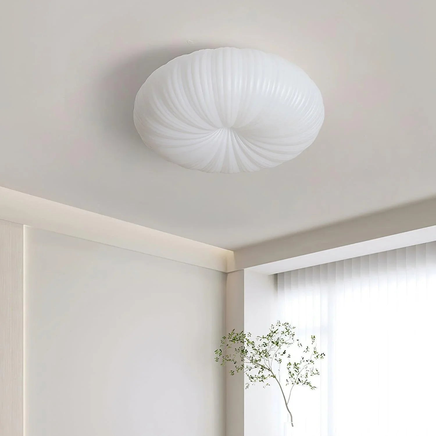 Lampa sufitowa nowoczesna led japandi muszla