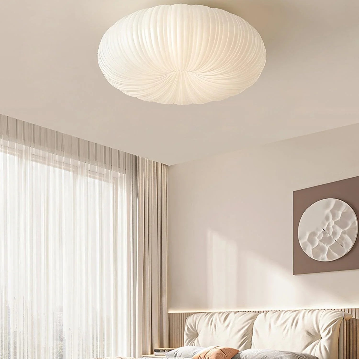 Lampa sufitowa nowoczesna led japandi muszla
