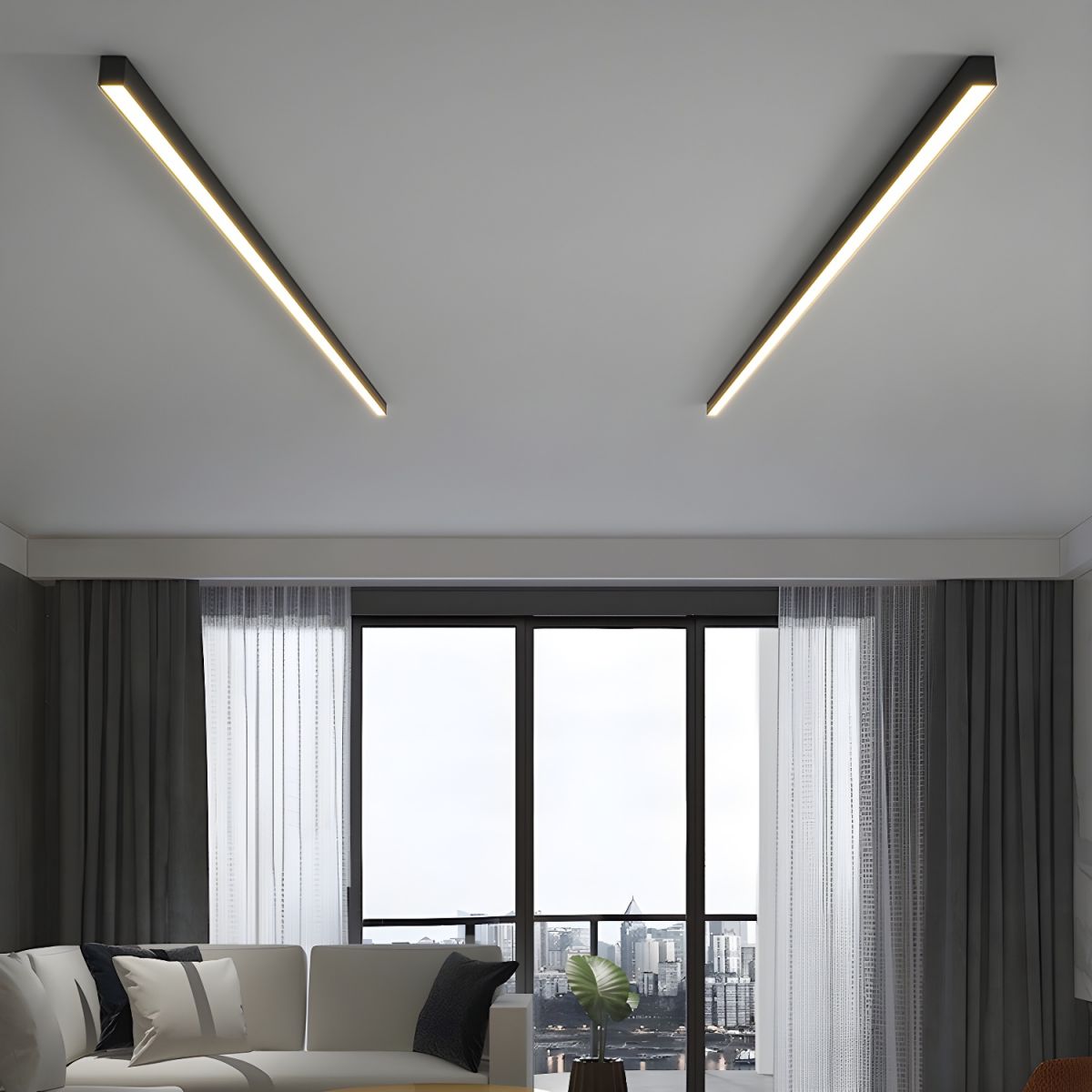Lampa sufitowa nowoczesna liniowa LED