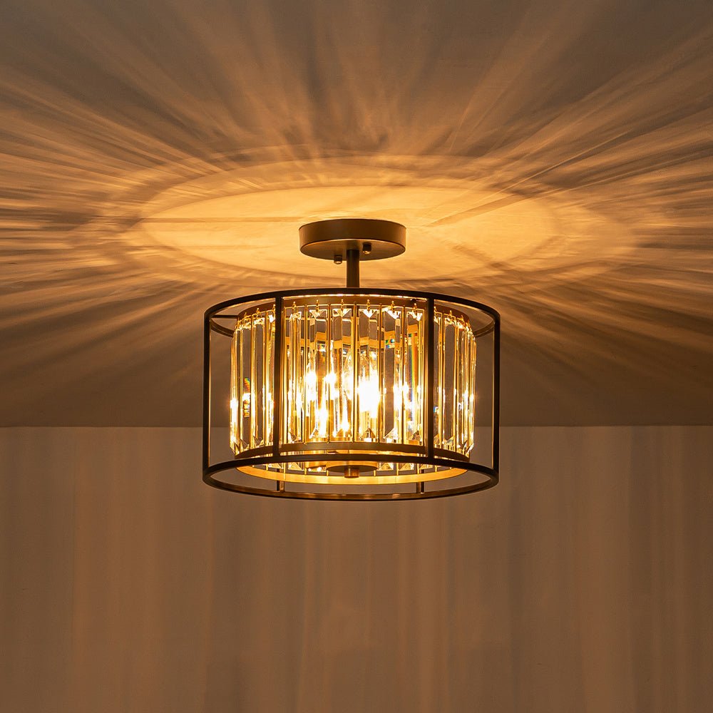 Lampa sufitowa nowoczesny kryształowy bęben
