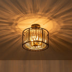 Lampa sufitowa nowoczesny kryształowy bęben