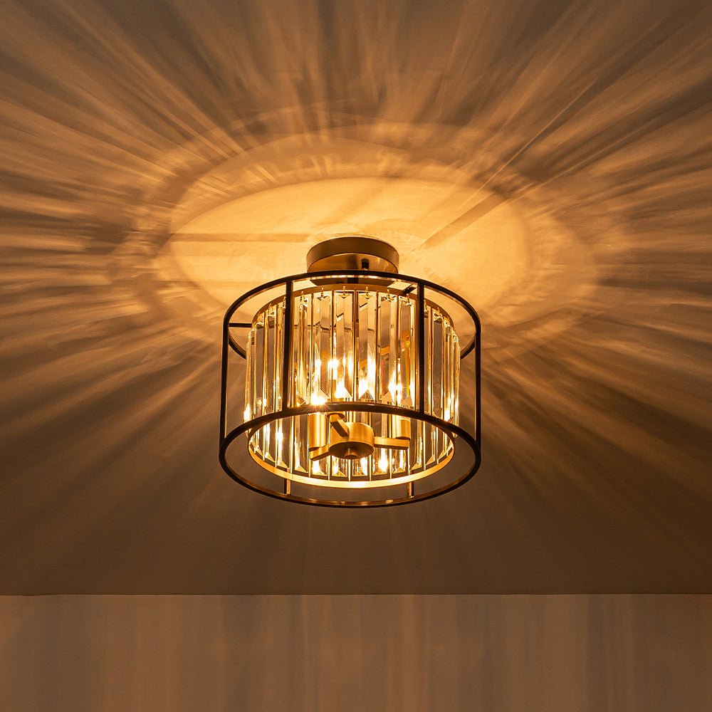 Lampa sufitowa nowoczesny kryształowy bęben