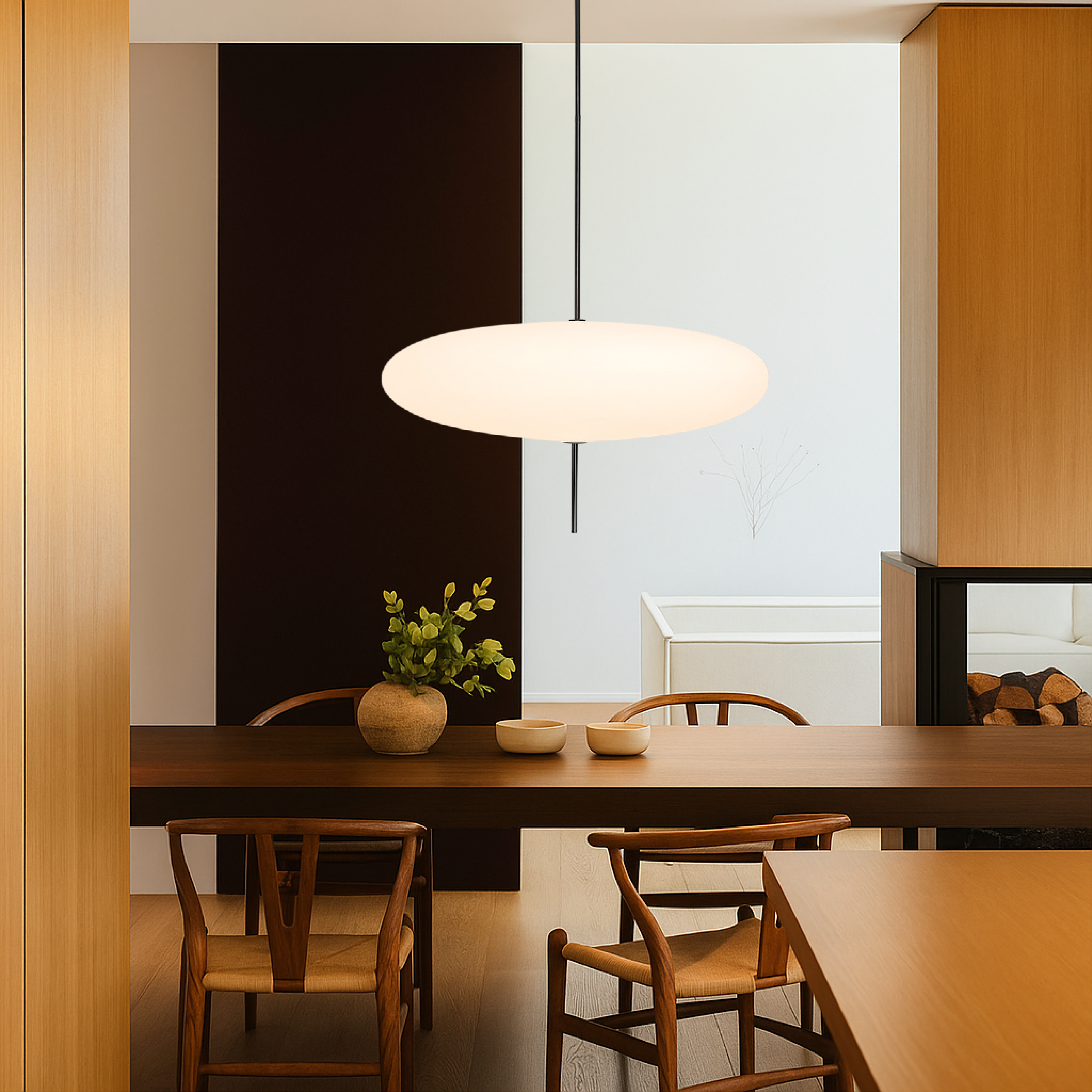 Lampa wisząca LED dysk minimalistyczna nowoczesna