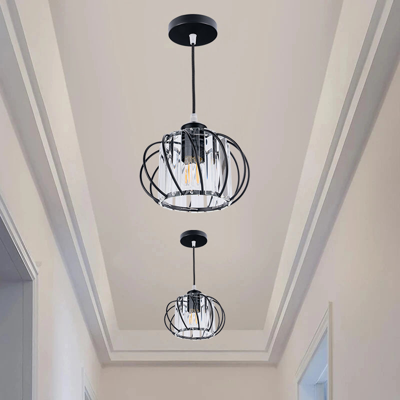 Lampa wisząca LED korytarz czarna