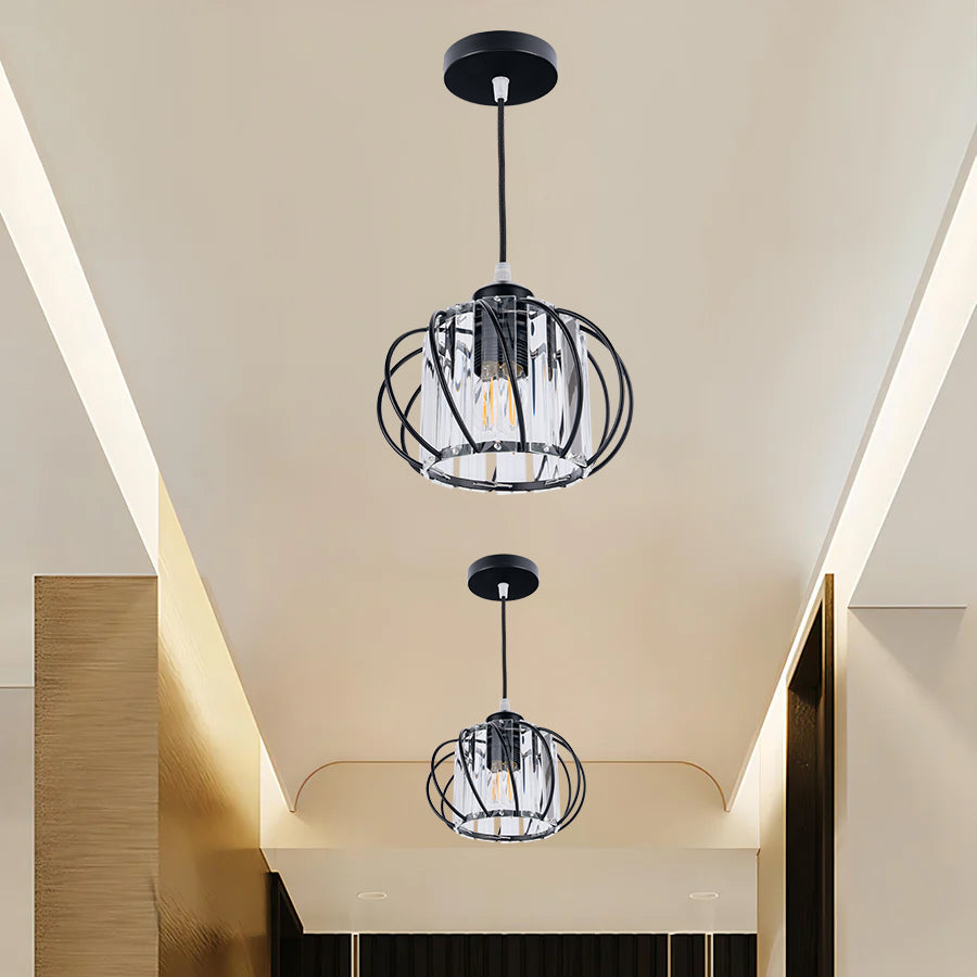 Lampa wisząca LED korytarz czarna