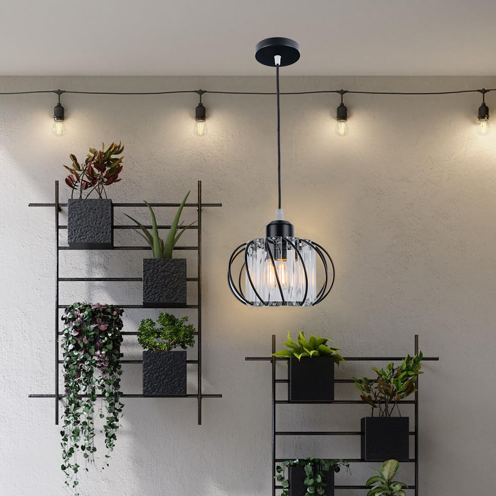 Lampa wisząca LED korytarz czarna