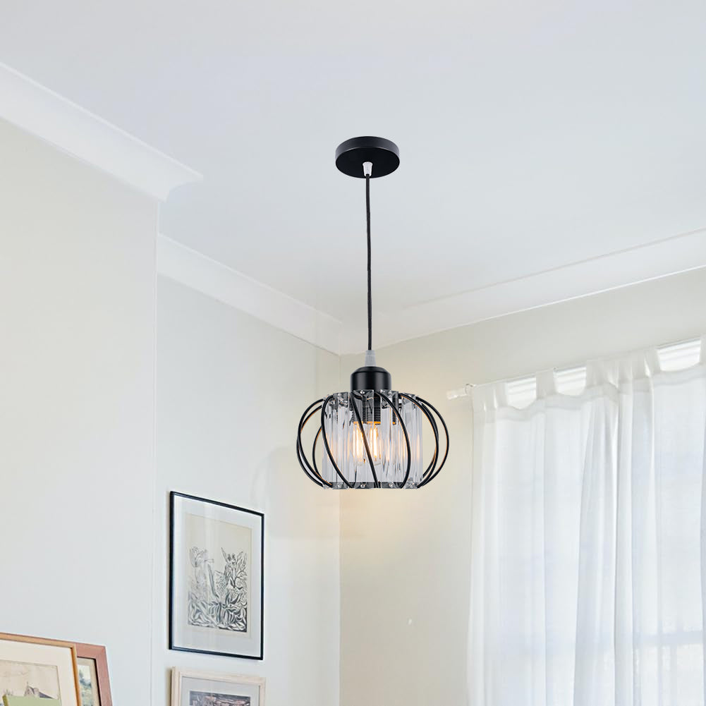 Lampa wisząca LED korytarz czarna