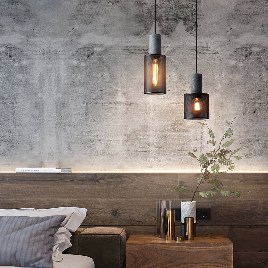 Modern minimalist industrial cylinder pendant lamp
