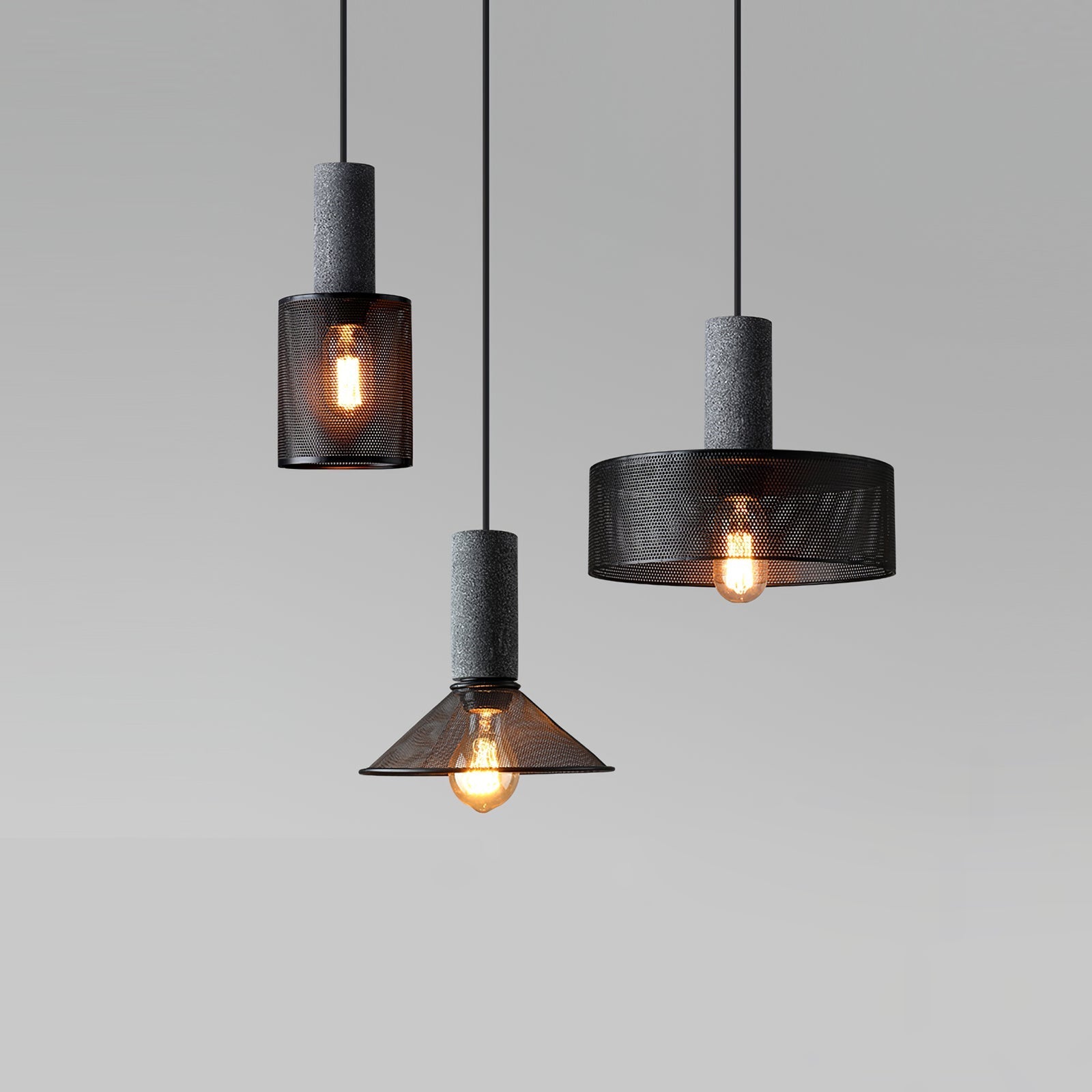 Modern minimalist industrial cylinder pendant lamp