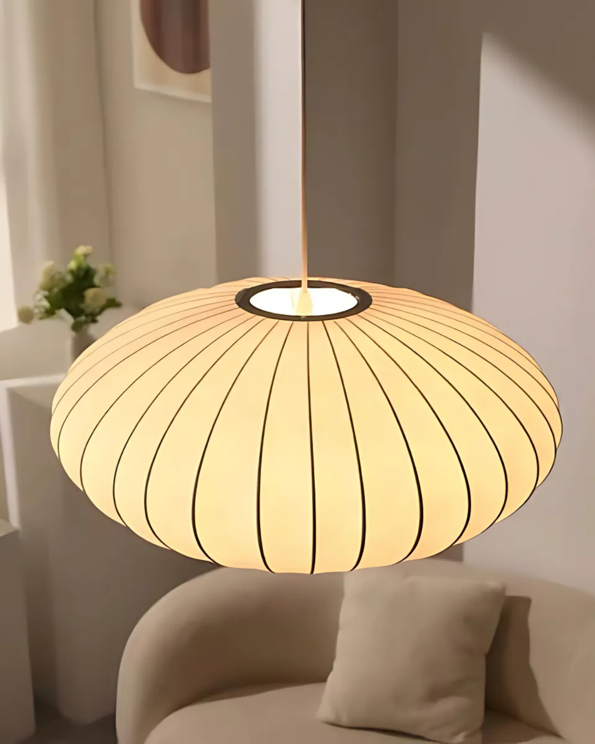 Oval Japandi pendant lamp