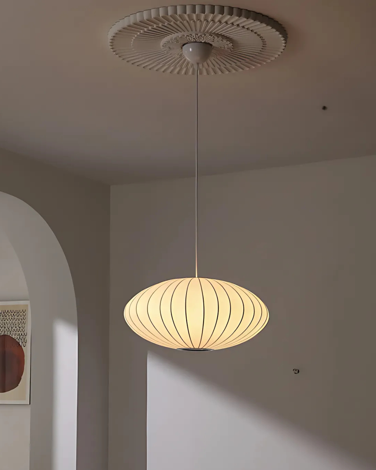 Oval Japandi pendant lamp