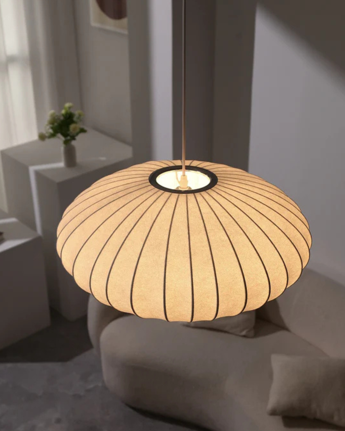 Oval Japandi pendant lamp