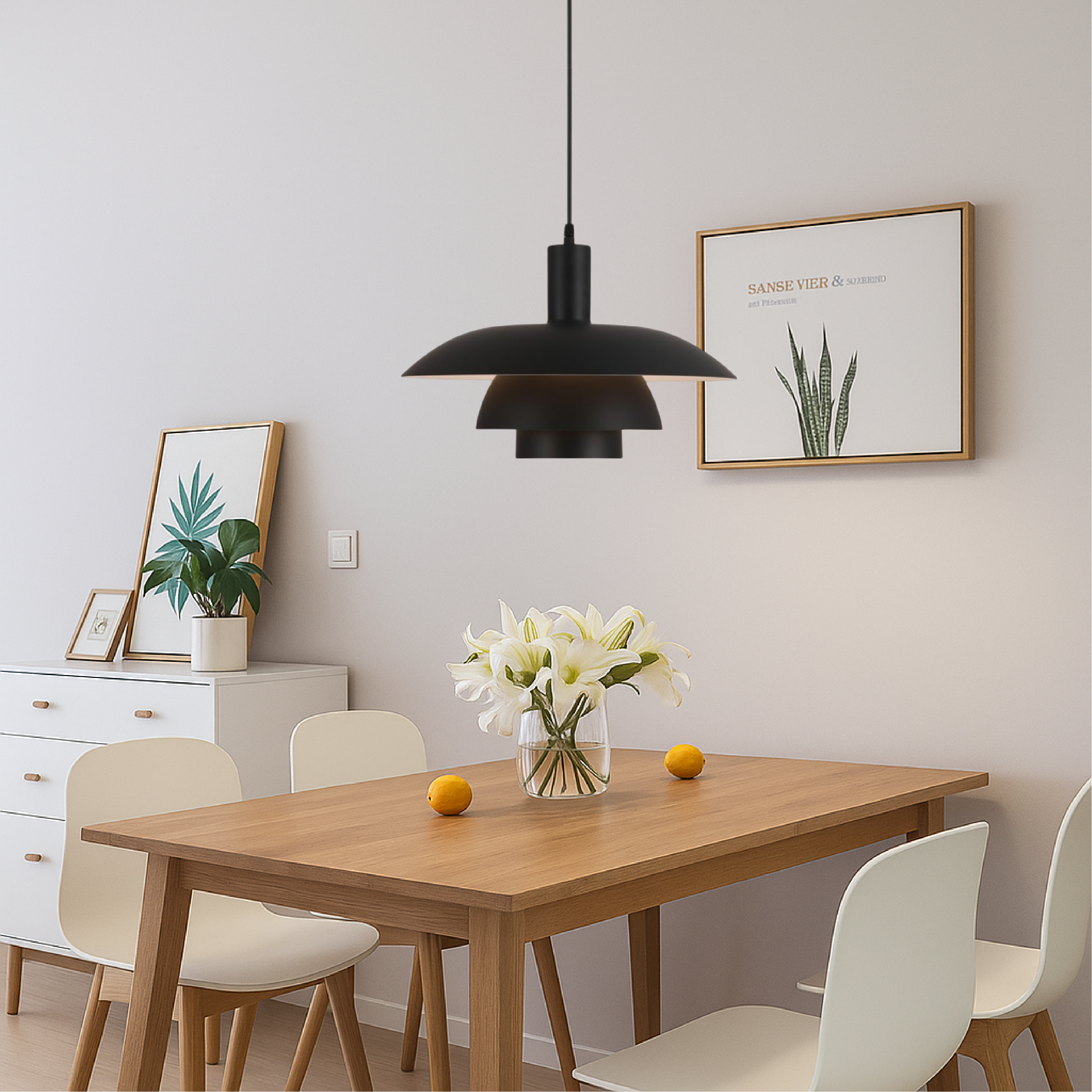 Lampa wisząca nordycka nowoczesna warstwowa minimalistyczna