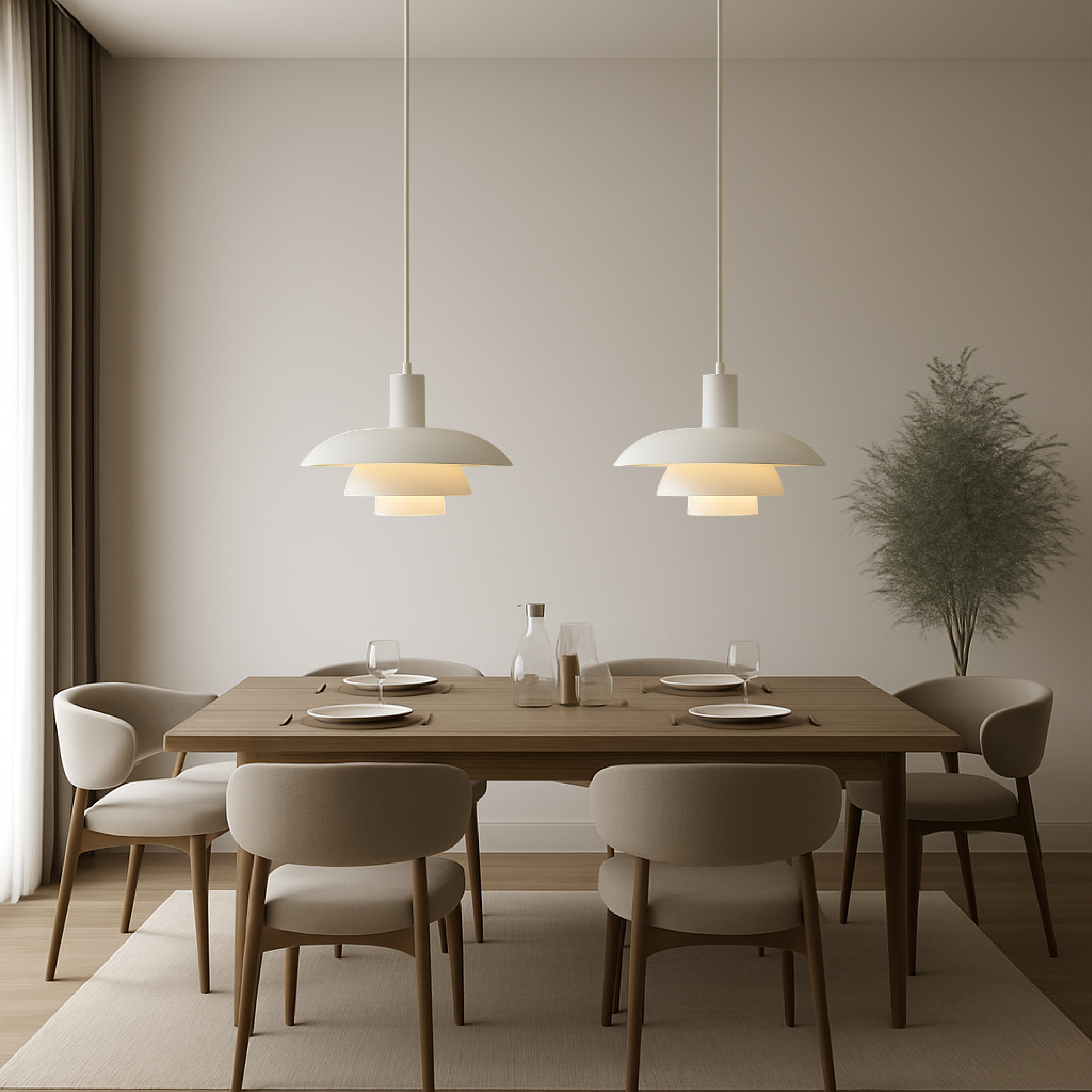 Lampa wisząca nordycka nowoczesna warstwowa minimalistyczna