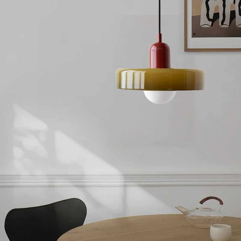 Modern round LED pendant lamp Bauhaus colorful
