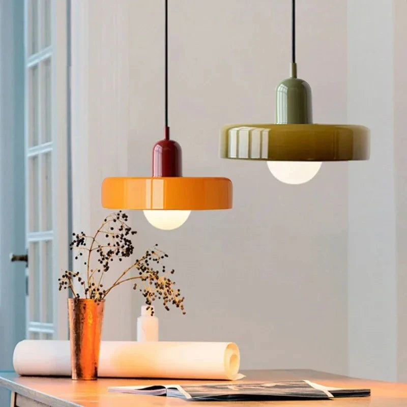 Modern round LED pendant lamp Bauhaus colorful