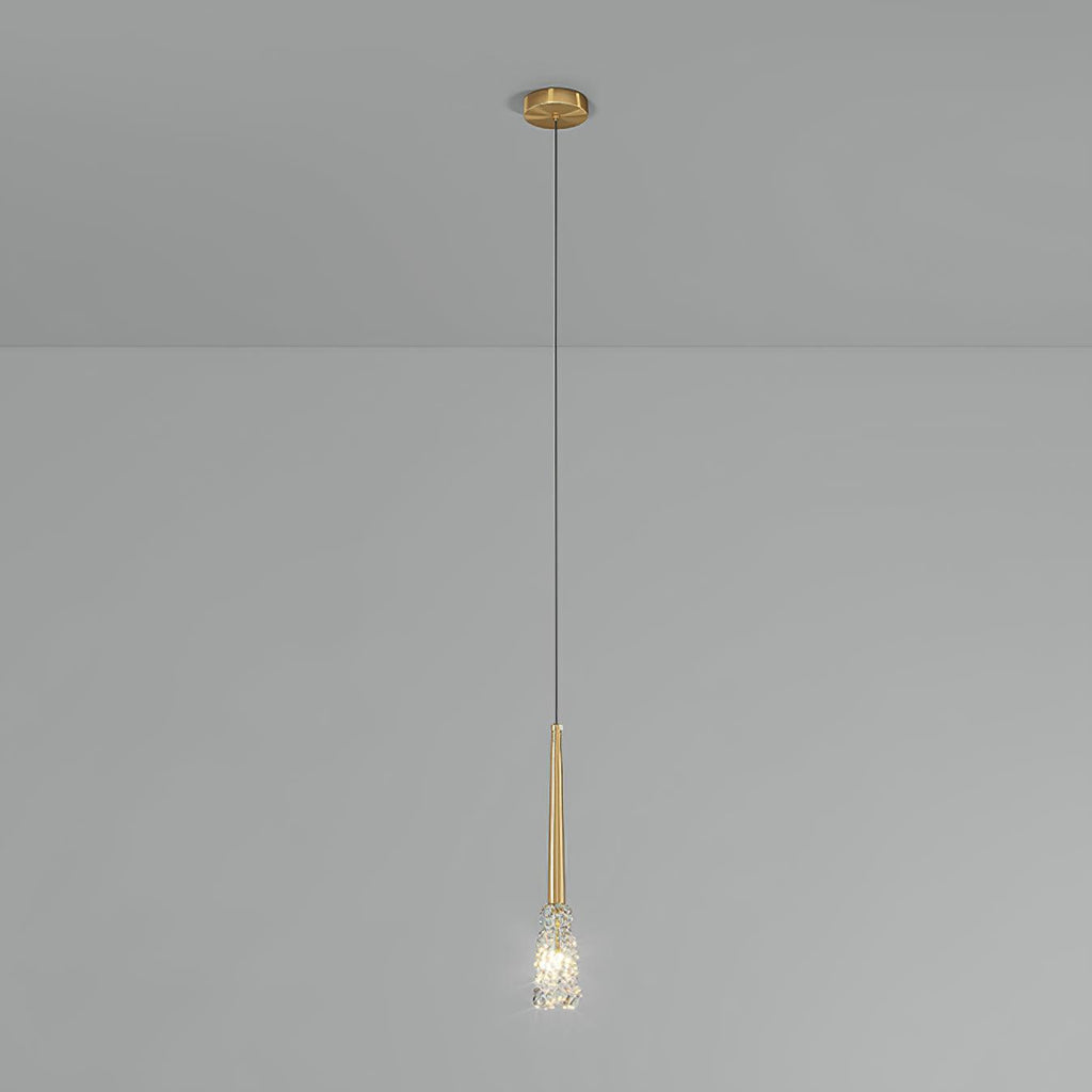 Modern conical crystal pendant lamp
