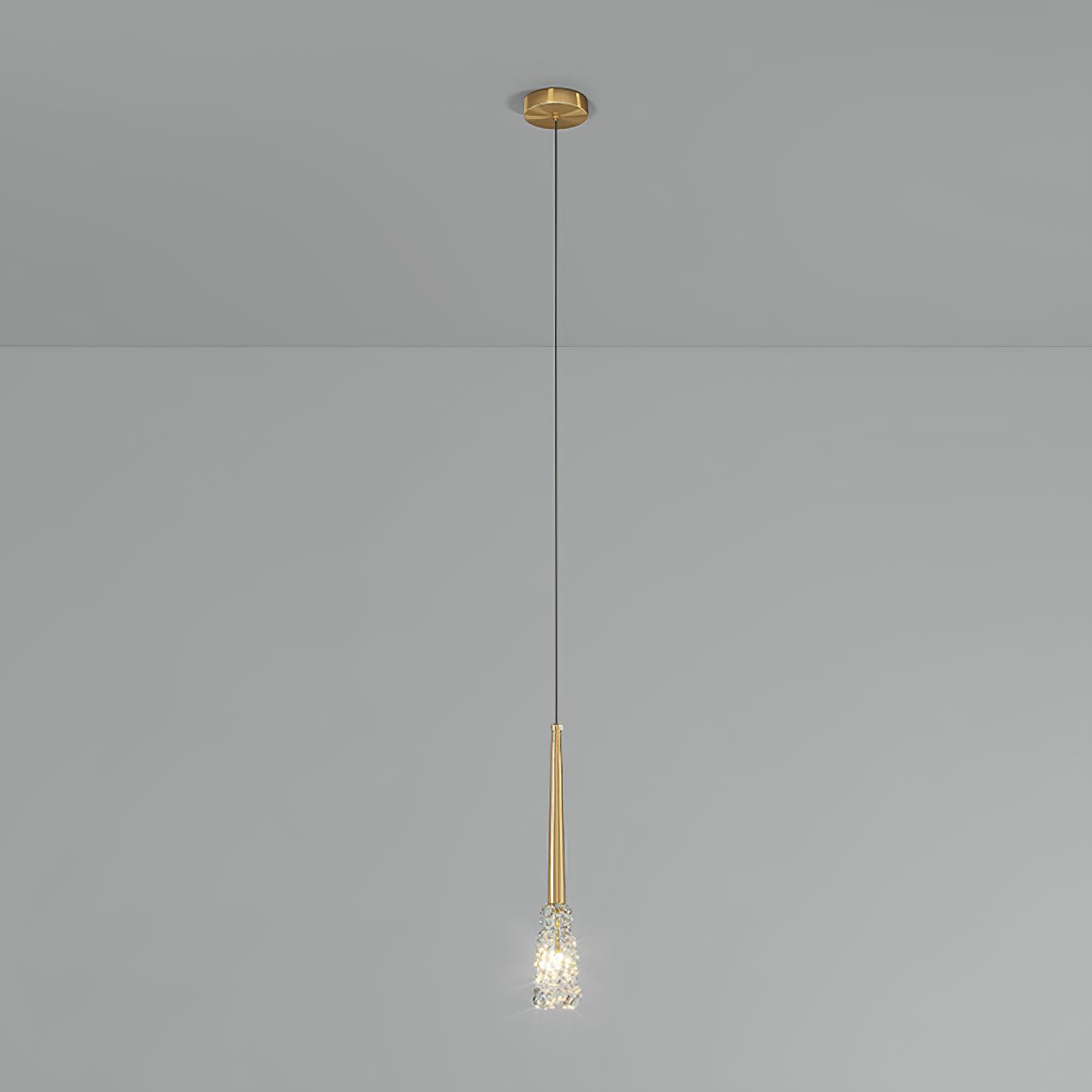 Modern conical crystal pendant lamp