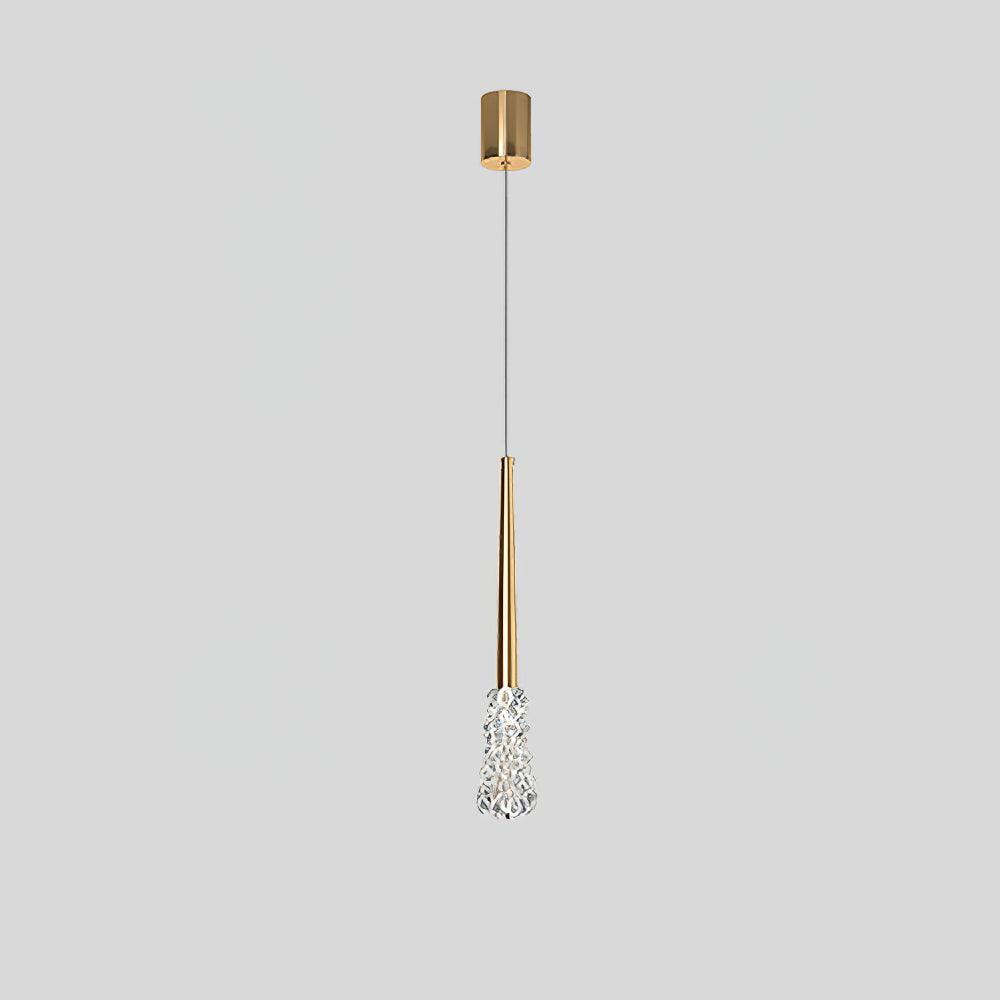 Modern conical crystal pendant lamp
